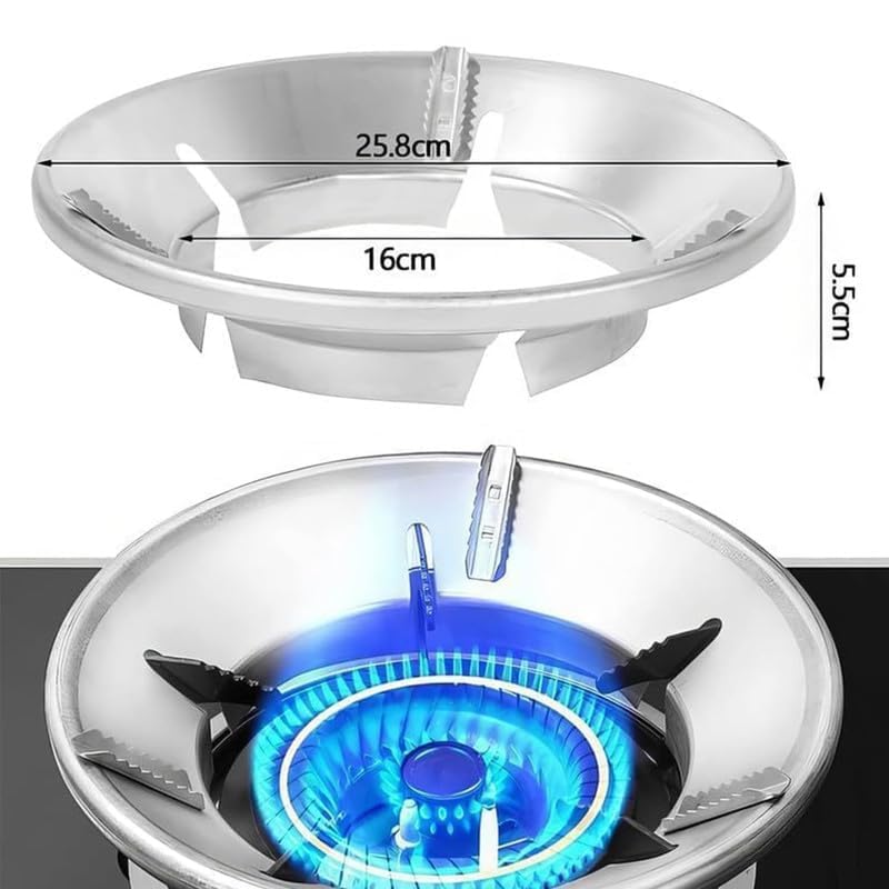 SABISH SABISH Silver Gas Saver Burner Stand Gas Chula Burner Gas Saver Stand Jali Ring Fire Windproof Energy Saving Gas Chula Support Stand 4 Legs Supported For Indian Gas 07Mm Pack Of 1 Silver Metal  - Image 2