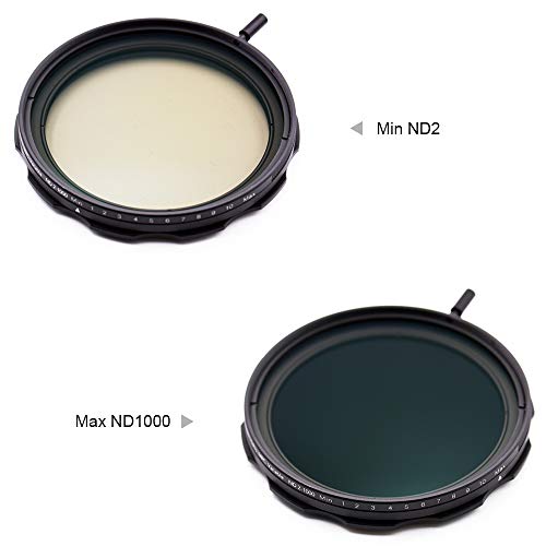 JONGSUN 77mm Variable ND Filter, S-Pro MRC 16 Layers Nano Coatings, More Than 10 Stop ND2-ND1000 Stepless Adjustment Graduated, Lens Cloth Kit,Camera Neutral Density Filter - Image 5