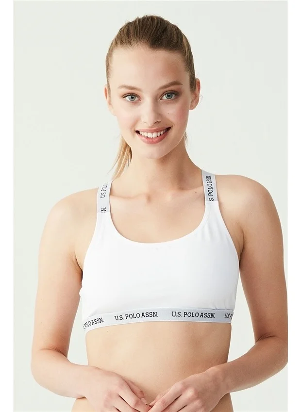 U.S. Polo Assn. BASE. Polo Assn. Women's White Cross Strap Bustier 66117