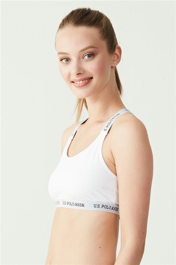 BASE. Polo Assn. Women's White Cross Strap Bustier 66117