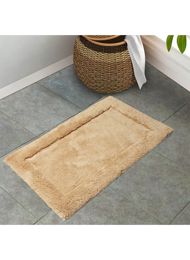 SPACES Spaces HYGRO Cotton Bath Mats Small Dries You Quicker Blooms Softer When Washed More Absorbent (Solid 40CMX60CM)-Light Yellow  - Image 1