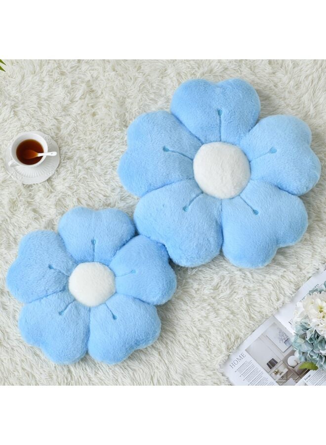 وسادة زهور، وسائد زينة للسرير والأريكة، وسادة ديزي لطيفة لتزيين غرف النوم، وسادة جلوس أرضية (أزرق، 13.65 بوصة) - Image 3