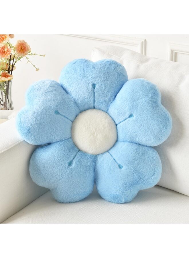 وسادة زهور، وسائد زينة للسرير والأريكة، وسادة ديزي لطيفة لتزيين غرف النوم، وسادة جلوس أرضية (أزرق، 13.65 بوصة) - Image 1