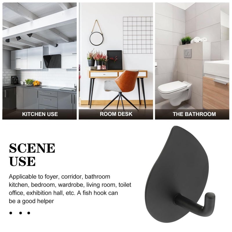 4Pcs Heavy Duty Stainless Steel Self Adhesive Hooks Wall Mounted No Drilling Required - Image 3