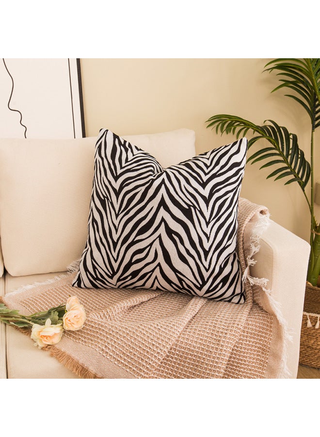 Light Luxury Chenille Jacquard Pillowcase Cushion Bed Headrest Cushion Living Room Backrest Cover Sofa Pillow Geometric Pattern