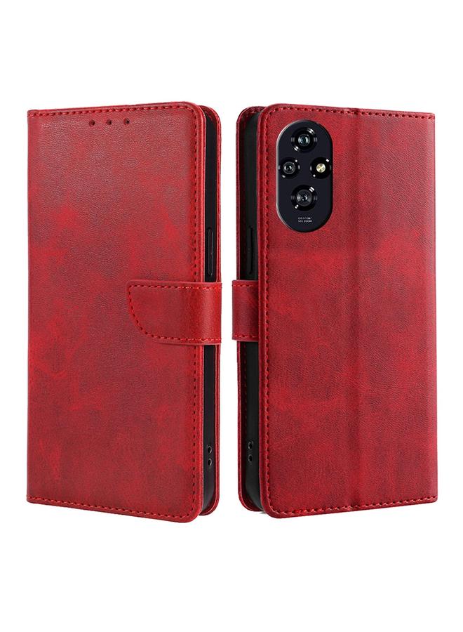 اس-توب جراب هاتف Honor 200 5G مصنوع من جلد العجل مع مشبك قابل للطي - Image 1