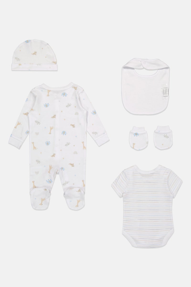 Rock-A-Bye Baby Boutique Toddlers Boy 5 Piece Graphic Print Hanging Gift Set, Multicolor - Image 3