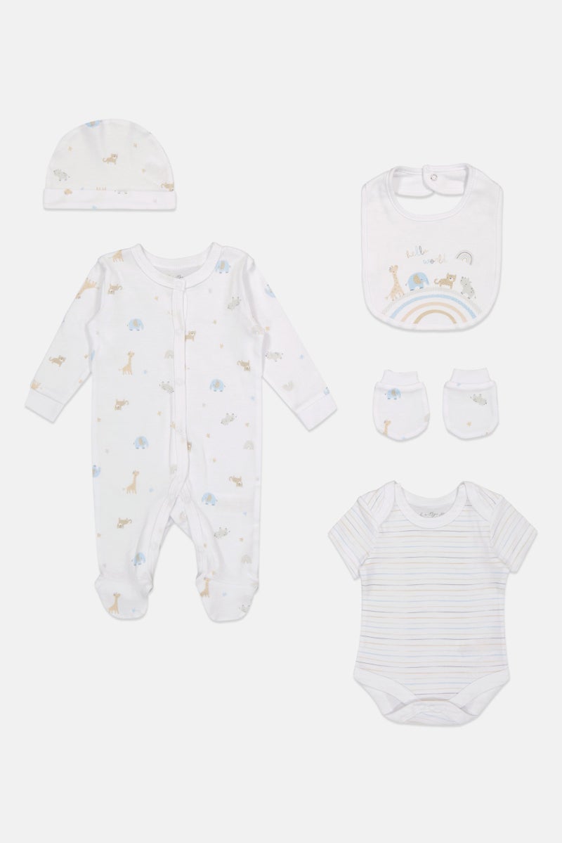 Rock-A-Bye Baby Boutique Toddlers Boy 5 Piece Graphic Print Hanging Gift Set, Multicolor - Image 2