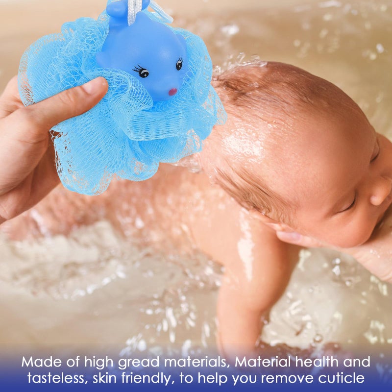 Soft Exfoliating Bath Loofah Sponge Cartoon Animal Shower Ball For Rich Foaming - Image 4