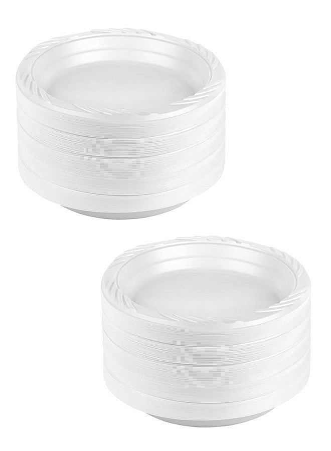Blue Sky 241 100 Disposable Plastic Plates, 9-Inch, White (200 Count), 200 PACK - Image 1