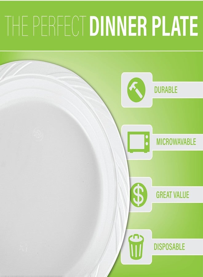 Blue Sky 241 100 Disposable Plastic Plates, 9-Inch, White (200 Count), 200 PACK - Image 3