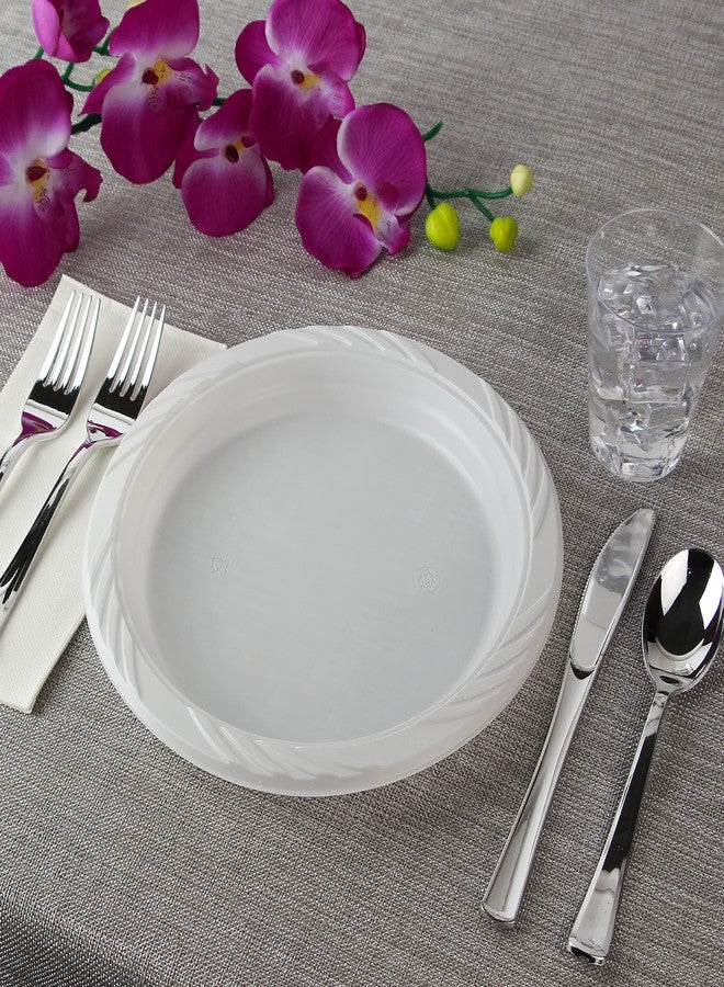 Blue Sky 241 100 Disposable Plastic Plates, 9-Inch, White (200 Count), 200 PACK - Image 4