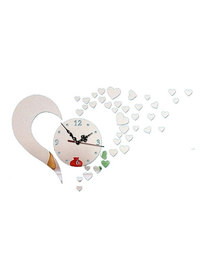 NIBEMINENT 3D Acrylic Material Removable Many Heart Shaped Pattern Wall Clock Multicolour - Image 1