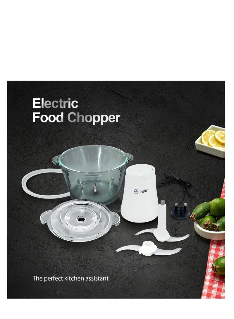 Mr. Light Glass Chopper and Mincer with Big Capacity 1.8l 4 Sharp Double Layer Real 300w 304 Blades for Chopping, Ice Crushing, Mincing, Grinding - Image 2