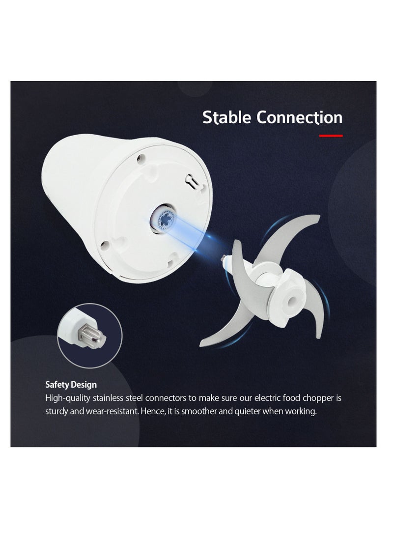 Mr. Light Glass Chopper and Mincer with Big Capacity 1.8l 4 Sharp Double Layer Real 300w 304 Blades for Chopping, Ice Crushing, Mincing, Grinding - Image 3