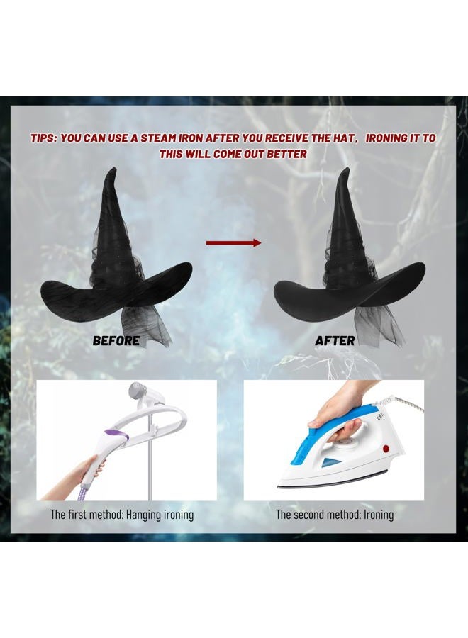 HOMELEX Halloween Women Witch Hat for Large Head Adult Costume Accessory Wicked Cosplay - Image 4