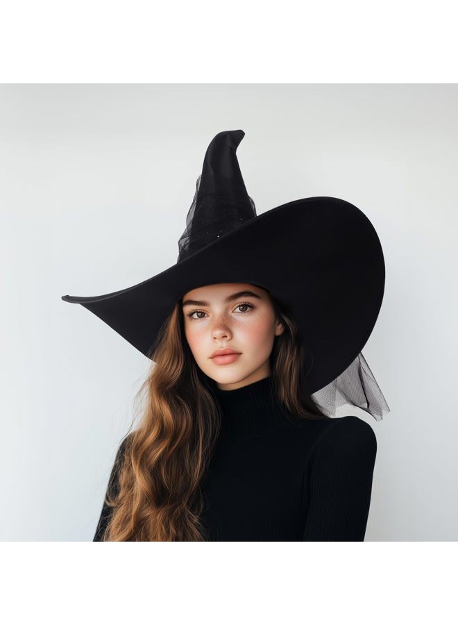 HOMELEX Halloween Women Witch Hat for Large Head Adult Costume Accessory Wicked Cosplay - Image 2