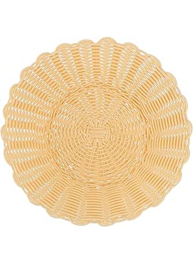 Simulated Rattan Storage Basket 22x8cm Plastic Fruit Snack Organizer Tray for Kitchen Dining - Image 1