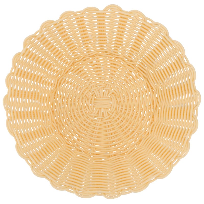 Simulated Rattan Storage Basket 22x8cm Plastic Fruit Snack Organizer Tray for Kitchen Dining - Image 2