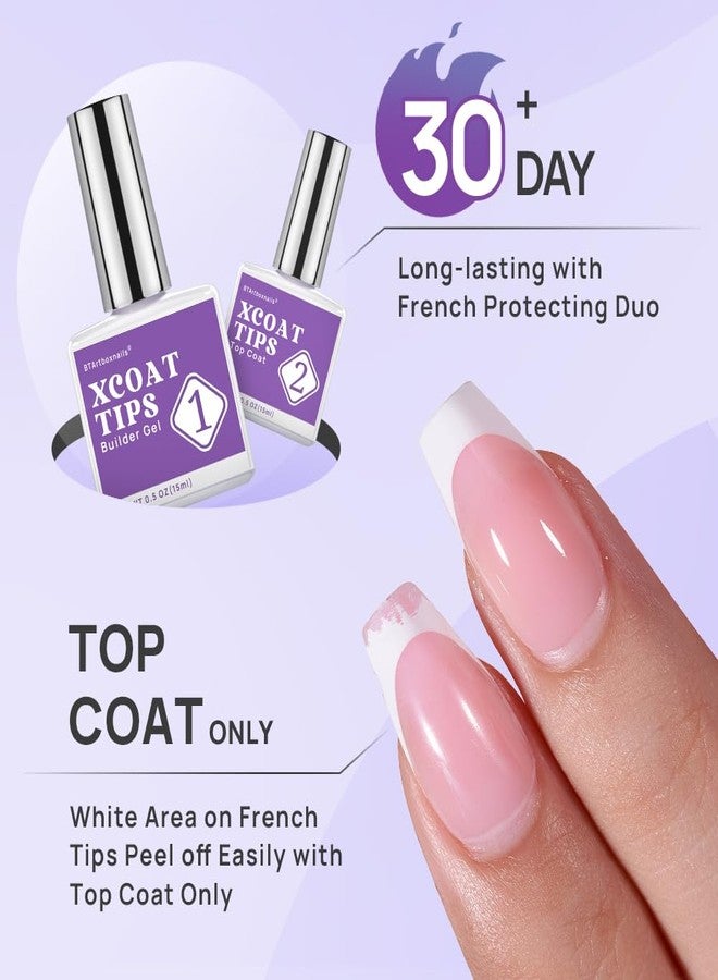BTArtboxnails Nail Tips Builder Gel - Long Lasting 15ml Builder Gel with Portable Nail Lamp for French XCOATTIPS, 30+Days French Protection Duo Nail Extension Tool for Nail Art - Image 2