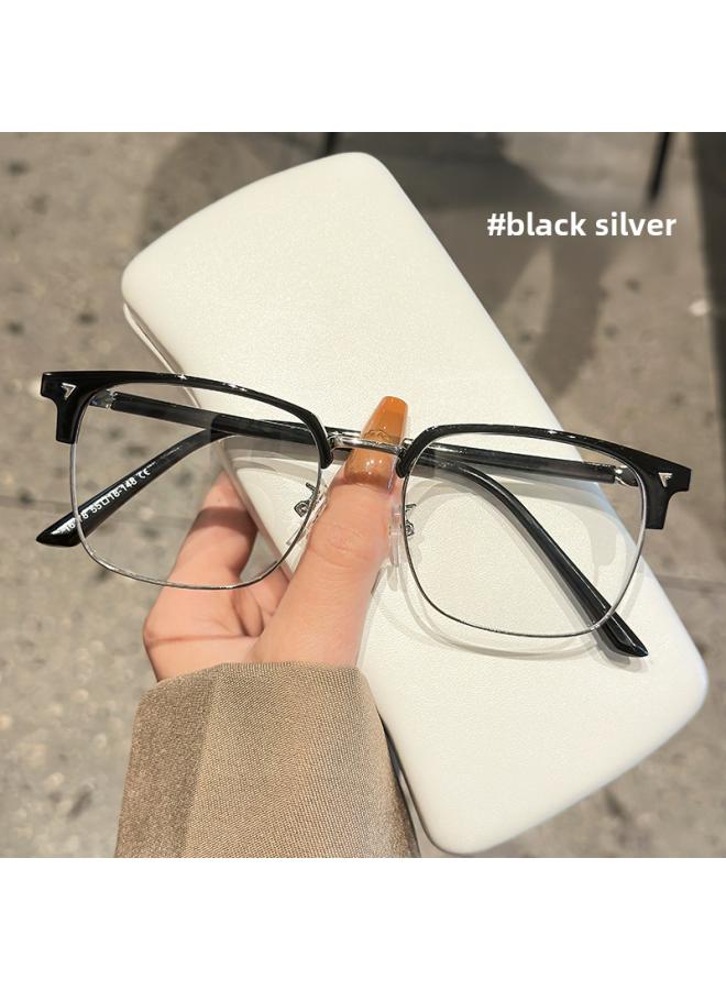 Generic Mirror A Matte Black Half Frame Glasses Frame Sven Men's Near-sight Glass Eyebrow Frame 6 78 Eye Frame 