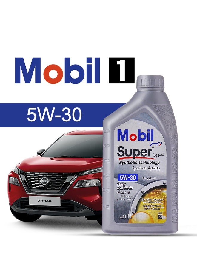 موبيل زيت محرك سيارة نيسان، اكس تريل 2024 - 2011 - لزوجة موبيل سوبر - 5w30 تريل 5 لتر، مع فلتر زيت المحرك -  2011 2012 2013 2014 2015 2016 2017 2018 2019 2020 2021 2022 2023 2024