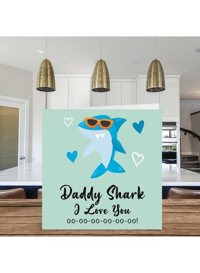 Stuff4 Daddy Fathers Day Card Daddy Shark - Birthday Cards for Daddy from Daughter Son, Happy Birthday Daddy, Toddler Baby 1st Father's Day, 145mm x 145mm Seasonal Dad Papa Funny Greeting Cards - Image 3