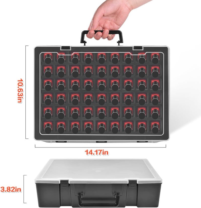 ALCYON Universal Nail Polish Holder & Organizer Contains 54 Bottles for Gellen, for Beetles, for Sally Hansen, for OPI, for Essie and Other Fingernail Polish (ONLY A CASE)-Black - Image 5