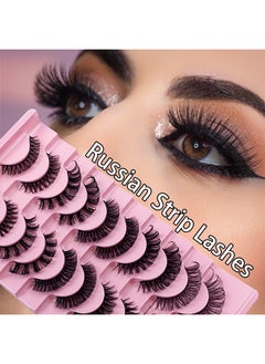 Natural False Eyelashes Mink Lashes Wispy Cat Eye Lashes Reusable Self-Adhesive Eyelashes Fluffy Pack 3D Strip Short Volume Fake Eyelashes 10 Pairs - pzsku/Z4FB1E42F35DCE63041BDZ/45/_/1714984537/535bce9b-51c6-4925-a11c-a75fa2fda8e4