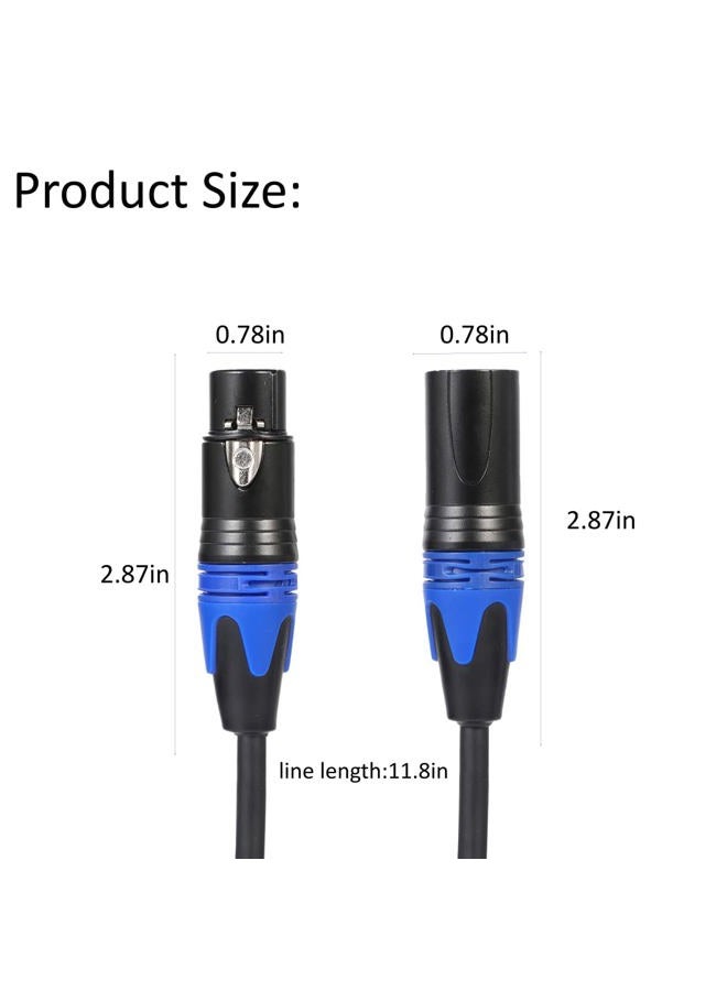 Seefeful 1 Male to 2 Female XLR Y Splitter Micrphone Cable, 3pin XLR Female to Dual XLR Male Y-Splitter Balanced Mic Audio Cables for Stereo Mic to L & R Audio Track (11.8 inches / 2 Pack) - Image 2