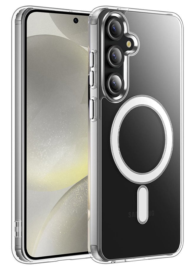 CATANES Samsung Galaxy S24 Case Translucent TPU Bumper Shockproof Phone Cover with Built-in Magnet Non-Yellowing Case Cover Compatible with MagSafe  - Image 1