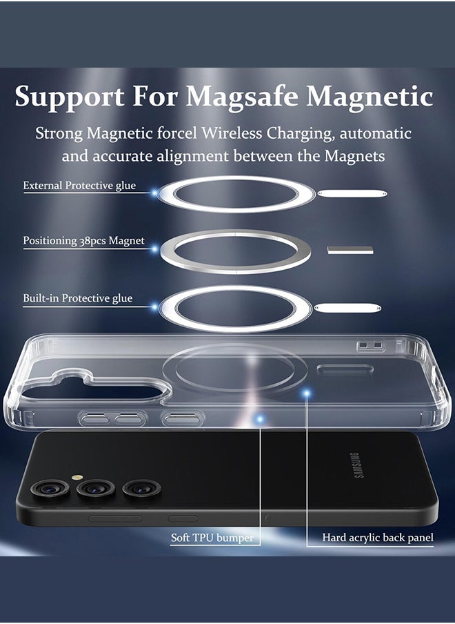 CATANES Samsung Galaxy S24 Case Translucent TPU Bumper Shockproof Phone Cover with Built-in Magnet Non-Yellowing Case Cover Compatible with MagSafe  - Image 3