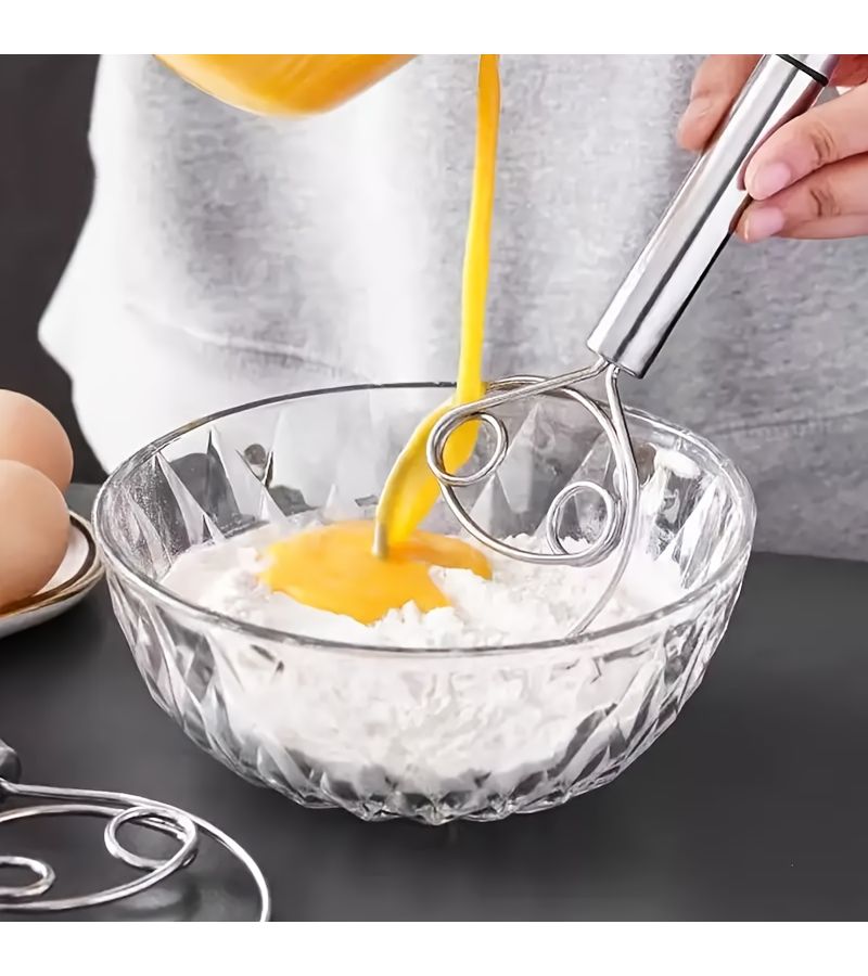 Stainless Steel Handheld Dough Mixer 1pc for Baking Egg Beating Cooking - Image 5