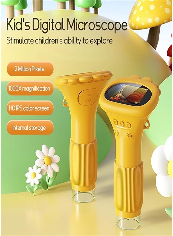 Generic Children's Microscope Pocket Microscope - 1000x Portable Microscope | Photo and Video Mini Microscope | 2-inch Digital Scientist Microscope for Children over 3 years old (yellow) - Image 2