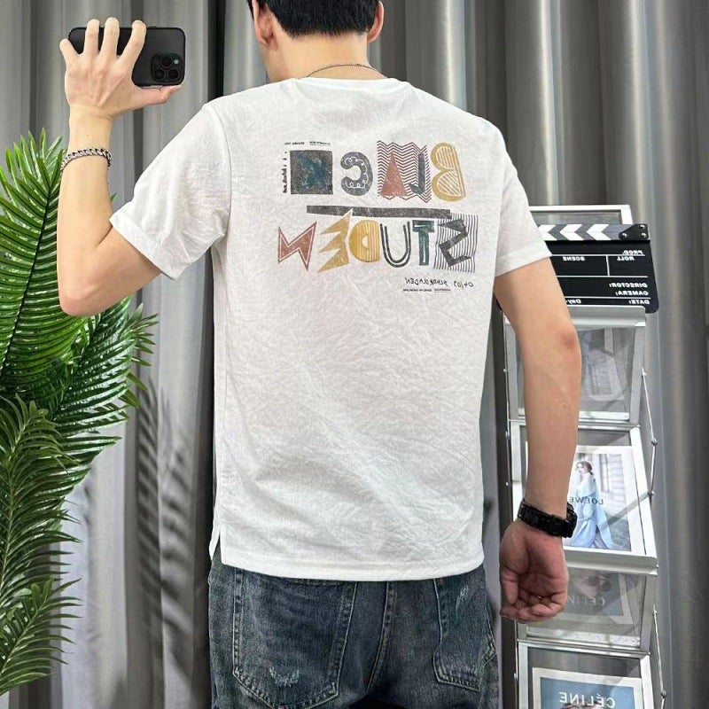 Short-Sleeved T-Shirt Men'S Dragon Year Printed Loose Half-Sleeved T-Shirt Base Shirt Top 2024 Trend - Image 2