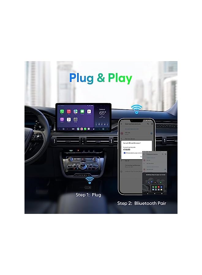 Zaboon CarPlay Adapter & Wireless Android Auto Adapter 2 in1, Converts Wired Carplay & AA to Wireless, Auto Reconnect Function, Plug & Play Easy Use Fit for Cars from 2016 above & iPhone and Android - Image 2