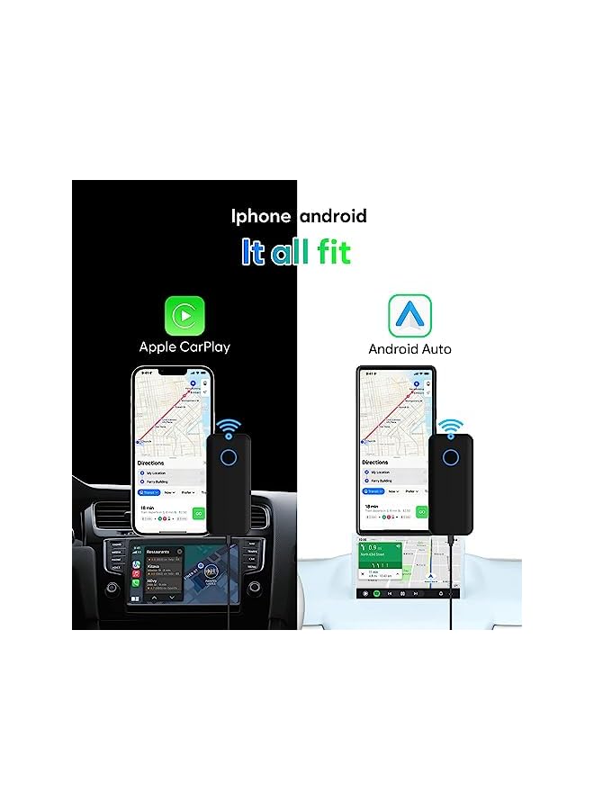 Zaboon CarPlay Adapter & Wireless Android Auto Adapter 2 in1, Converts Wired Carplay & AA to Wireless, Auto Reconnect Function, Plug & Play Easy Use Fit for Cars from 2016 above & iPhone and Android - Image 3