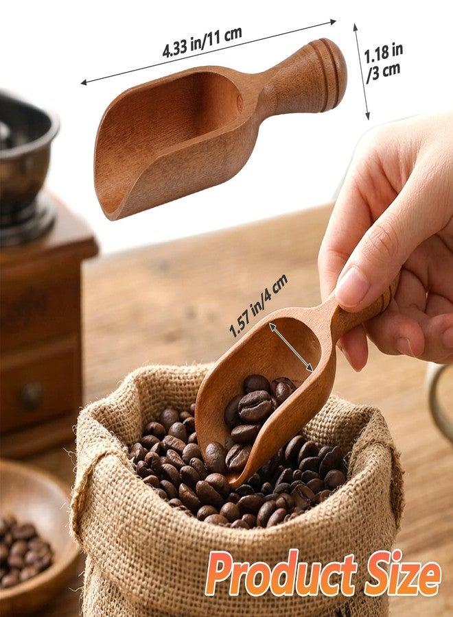 ValueBargain 2 Pcs Wooden Scoops for Canisters, Acacia Wooden Scoops for Jars Multipurpose Measuring Spoons for Coffee Tea Bath Salt (Natural Wood, 4.6 Inch) - Image 2