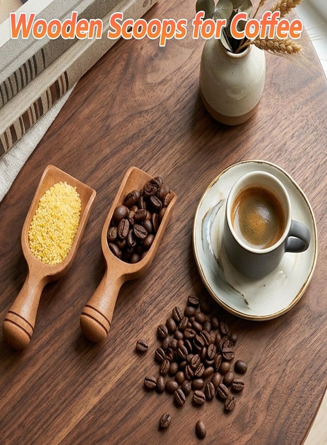 ValueBargain 2 Pcs Wooden Scoops for Canisters, Acacia Wooden Scoops for Jars Multipurpose Measuring Spoons for Coffee Tea Bath Salt (Natural Wood, 4.6 Inch) - Image 3
