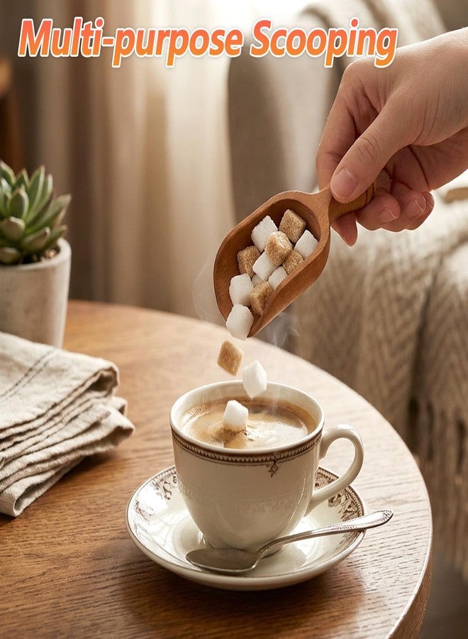 ValueBargain 2 Pcs Wooden Scoops for Canisters, Acacia Wooden Scoops for Jars Multipurpose Measuring Spoons for Coffee Tea Bath Salt (Natural Wood, 4.6 Inch) - Image 4
