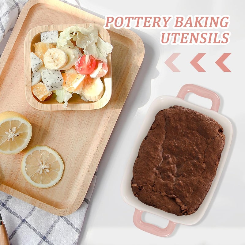 Cabilock طبق خبز خزفي مستطيل من كابيلوك مع مقبضين مزدوجين غير لاصق لصينية الفرن للبراوني واللازانيا والشواء لطهي الكعك والعشاء في المطبخ والميكروويف - Image 2
