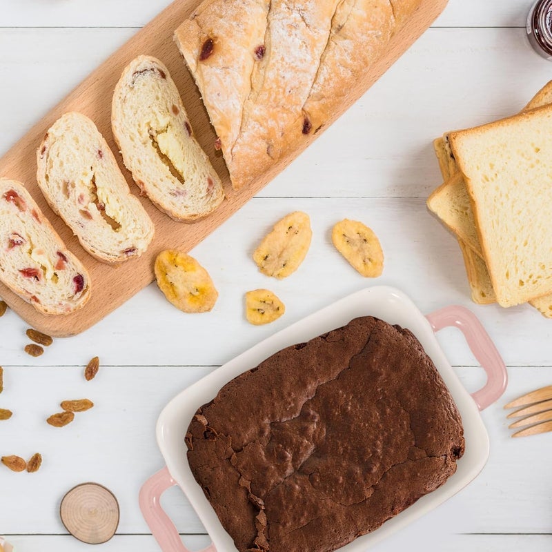 Cabilock طبق خبز خزفي مستطيل من كابيلوك مع مقبضين مزدوجين غير لاصق لصينية الفرن للبراوني واللازانيا والشواء لطهي الكعك والعشاء في المطبخ والميكروويف - Image 3