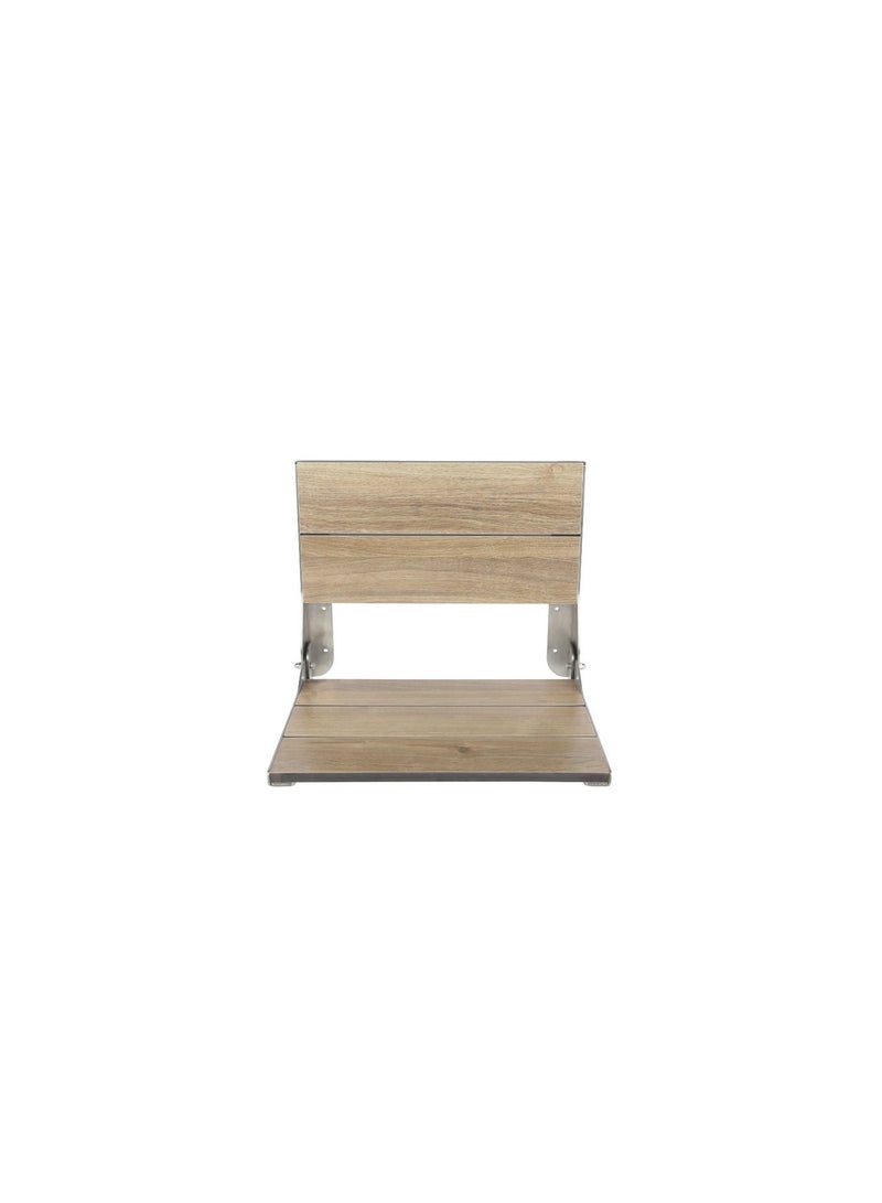 Pura Wall Mounted Folding Shower Seat 30x40 cm Heavy Duty Bathroom Shower Chair Foldable Wall Hang Seat HPL Compact Board with Stainless Steel 304 Frame Waterproof Anti Rust Space Saving Bath Bench Supports Up to 120 Kg - Image 3