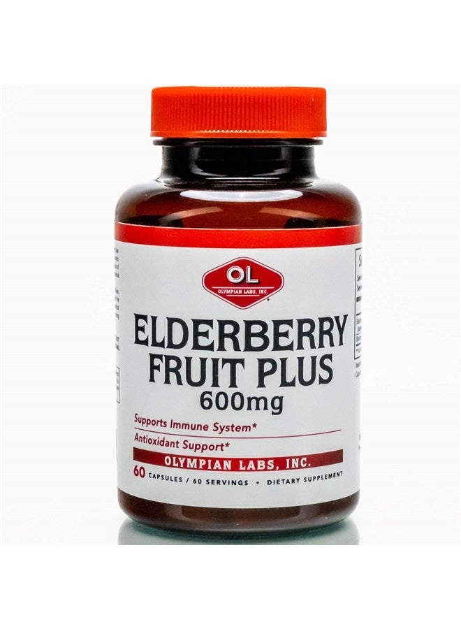 Olympian Labs Elderberry Fruit Plus | Supports Immune System | Antioxident | 600mg, 60 Capsules - Image 1