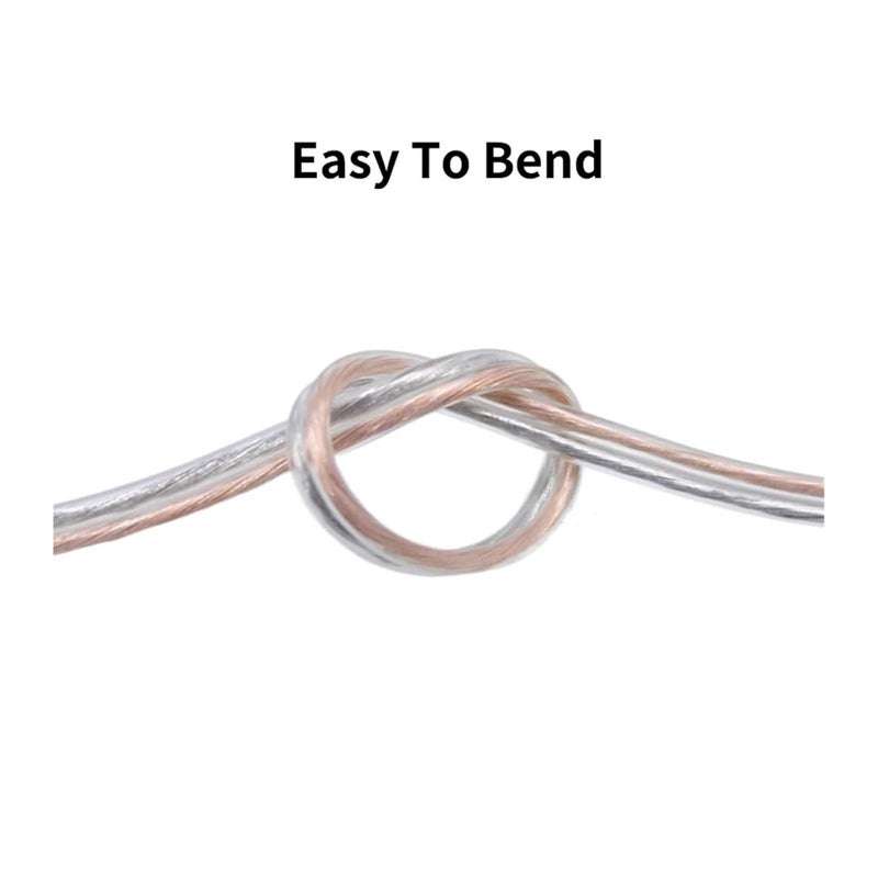 Wire,Electronic Wire, Electrical Wire 2 Pins Transparent Cable 30 28 26 24 22 20 18 16 AWG UL2468 Clear PVC LED Strip Audio Extension Cord(10M-28AWG) - Image 4