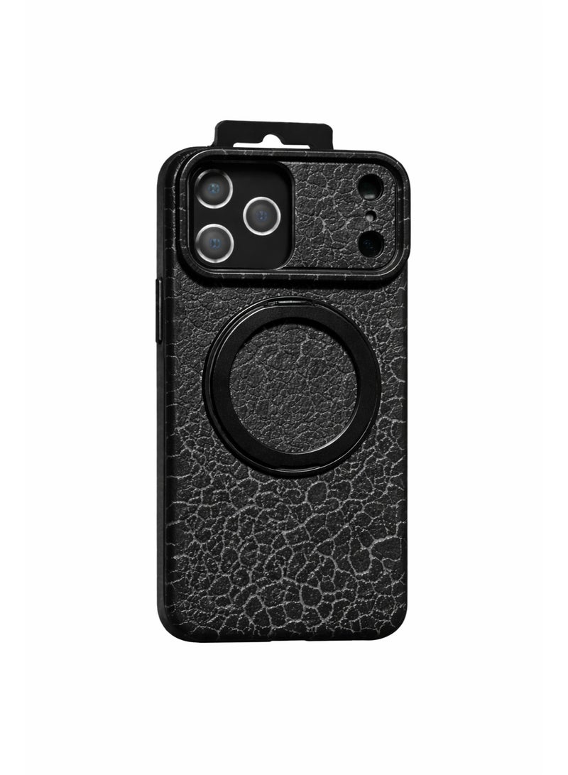 متجر سهل جراب VELIX Marble Stand MagSafe لهاتف iPhone 17 Pro Max، مقاوم للصدمات، مزود بحلقة مغناطيسية. - Image 1