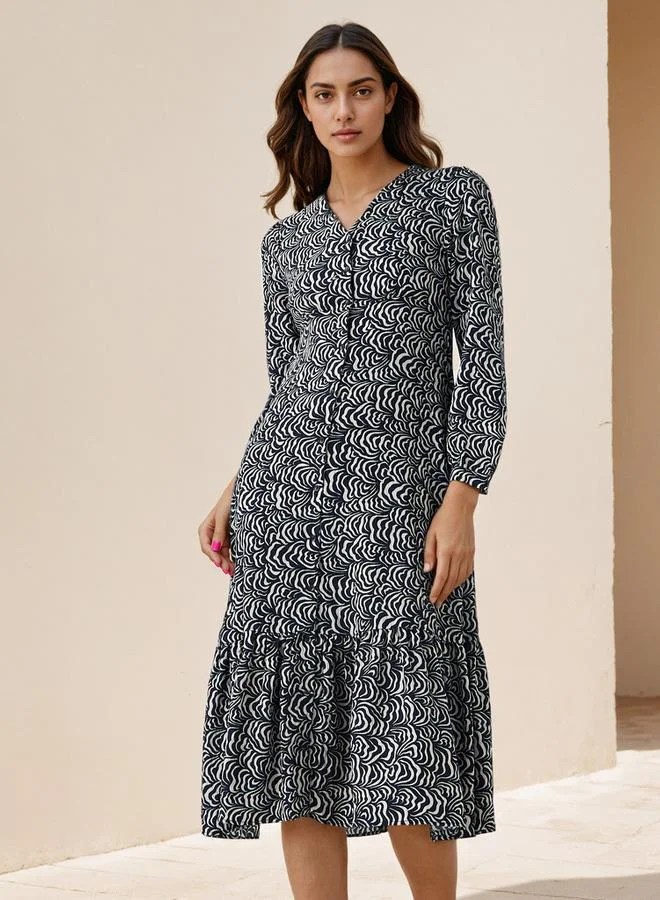 سبلاش فيڤ Abstract Print A-line Women Dress with Pockets