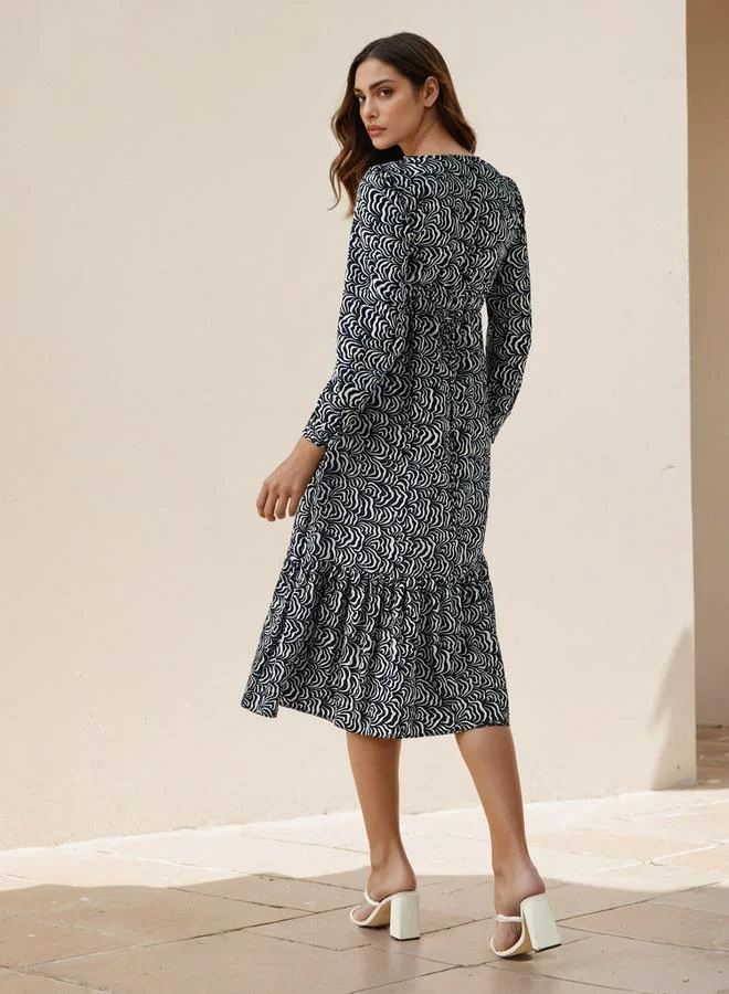 Splash FAV  Abstract Print A-line Women Dress with Pockets for Women | Best Price UAE