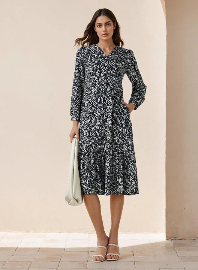 Splash FAV Abstract Print A-line Women Dress with Pockets