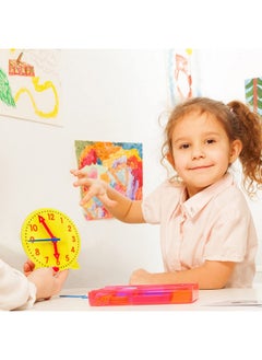 Henoyso 48 Pieces Teaching Clock Kit For Kids To Tell Time Mini Teaching Clock Bulk For Student Early Basic Math Skills Development Teacher And Classroom Supplies (4 Inch)  - Image 4